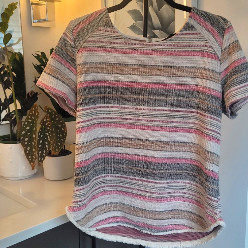W5 short sleeve striped top size medium